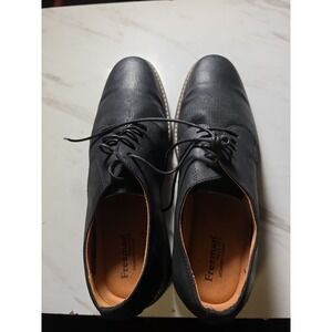 Freeman Lucas Men's Navy Suede Perforated Plain Toe Derby Shoes